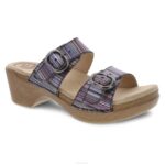 sandalias Dansko 4FJX136 raya metalica sophie mujer cuero con rayas metalizadas