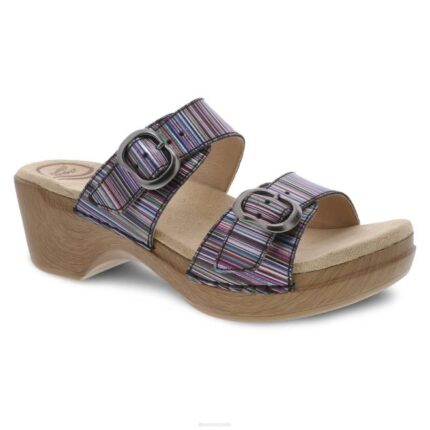 sandalias Dansko 4FJX136 raya metalica sophie mujer cuero con rayas metalizadas