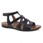 sandalias Dansko 4FJX86 jolene mujer cuero esmaltado negro