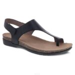 sandalias Dansko 4FJX61 reece mujer negro ceroso bruñido