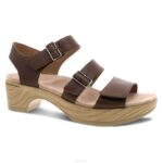 sandalias Dansko 4FJX84 malena mujer becerro marrón liso