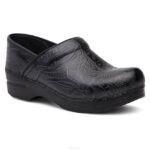 zuecos Dansko 4FJX242 amplio profesional mujer labrado negro